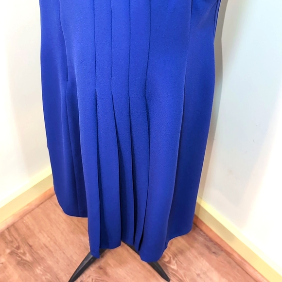 Women's Sleeveless Pleated Crepe Dress - Picture 11 of 12